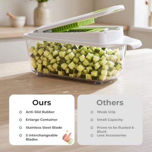 Vegetable Chopper Mandoline Slicer, Food Dicer Chopper, Veggie Cutter