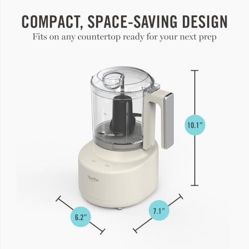 3 Cup Electric Vegetable Chopper, Mini Food Processor, Linen