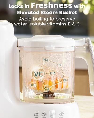 Baby Food Maker, Steamer & Blender Baby Food Processor, White