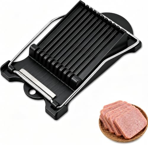 FENGCHEN Luncheon Meat Slicer, Spam Cutter with 10 Stainless Steel Wires, Slice Tool for Boiled Eggs, Banana, Avocado, Black by FENGCHEN