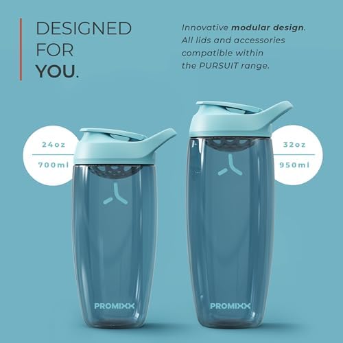 Pursuit Protein Shaker Bottle 32oz 2-Pack, Ecozen, Gray Blue