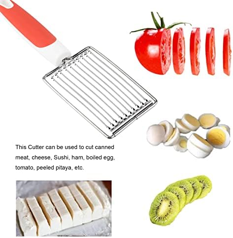 ASHATA Lunch Meat Slicer, Stainless Cutter with Handle for Cheese Potato Egg Ham Fruit Tomato, Quality Stainless Steel 10 Wires for 11, Stainless Steel Fruit Vegetable Slicer - Image 3