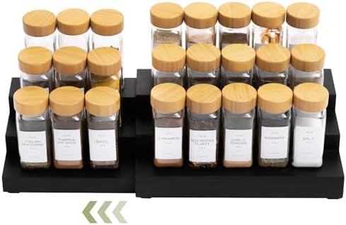 3-Tier Expandable Spice Rack Organizer, Black