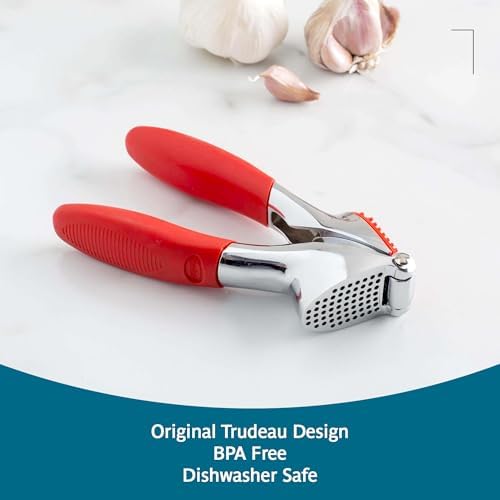 Garlic Press - Effortless Garlic Crusher with Built-In Cleaning Aid, Large Garlic Chamber, Comfortable Ergonomic Handle, BPA-Free & Dishwasher-Safe - Quick and Easy Meal Preparation