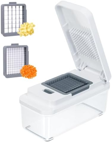 Glad 2-in-1 Vegetable Chopper - 1.8 Quart Food Chopper with 2 Interchangeable Blades (1/4" & 1/2") - Onion Dicer and Veggie Cutter for Meal Prep, Dishwasher Safe Kitchen Gadget by GladTrashFoodStorage