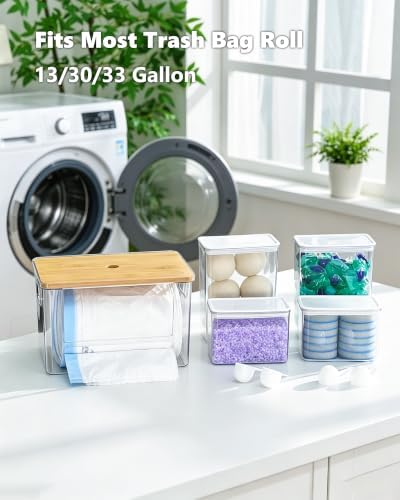5 in 1 Trash Bag Holder Dispenser Dishwasher & Laundry Pods Container