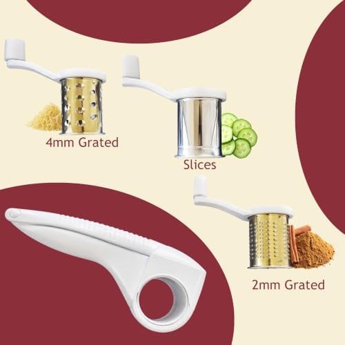 Rotary Cheese Grater Set, White