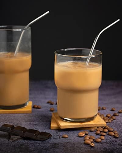 Stackable Iced Coffee Glasses, 15oz Drinking Glasses, Set of 6