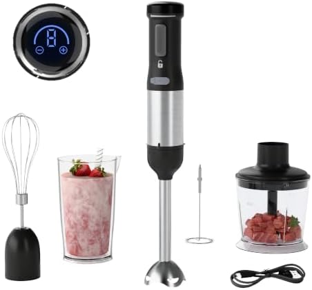 5-in-1 Cordless Immersion Blender,Touchscreen,Rechargeable Battery