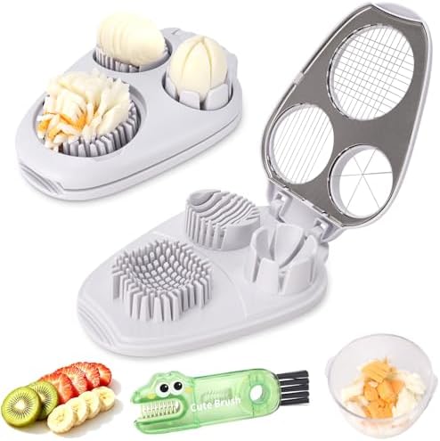 3-in-1 Egg Slicer for Hard Boiled Eggs& Egg Cutter, 304 Stainless Steel Cutting Wire, Heavy Duty Chopper & Dicer with Removable Catch Container –Multipurpose tool, Slices, Wedges, and Dices by ZAFNAH
