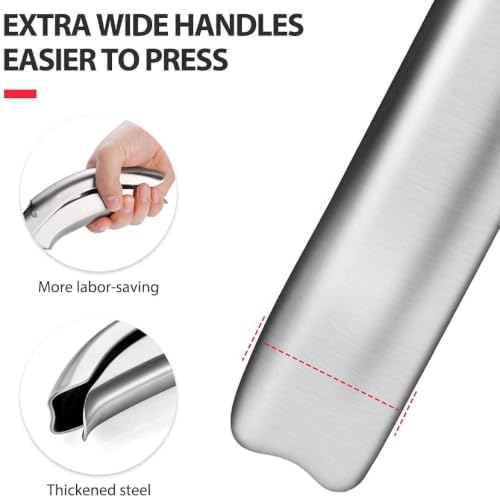 Stainless Steel Garlic Press Compatible With Kuhn Rikon Garlic Crusher - No Peeling Required Garlic Press with Ergonomic Design - Easy to Clean, Dishwasher Safe Garlic Crusher.