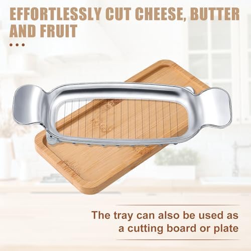 Stainless Steel Cheese Cutter and Butter Slicer with Tray - Image 5