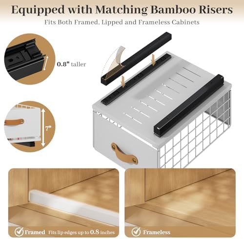 Pull Out Cabinet Organizer, Slide-Out Pantry Shelves, Fits Framed Cabinets