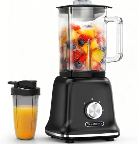 Countertop Blender, Smoothies and Kitchen Use, 25000PRM & 58Oz Glass Jar by NutriBlastEveryBite