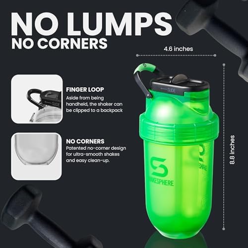 SHAKESPHERE Protein Shaker Bottle with Straw 13.5oz BPA-Free Tritan, Green - Image 4