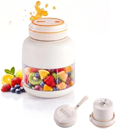 Portable Juicer Blender Cup with Dual Lid，White (800 mL) by Unknown