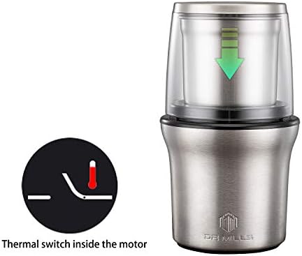 DR MILLS DM-7412M Stainless Steel Electric Dried Spice and Coffee Grinder,2 in 1 Wet and Dry, Detachable Cups, Dishwasher Safe - Image 3