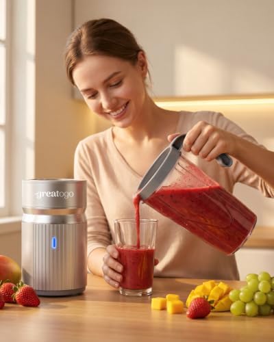 Smoothies Blender, 1000W High Power Household Kitchen Countertop Blender for Protein and Shakes, Personal Smoothie Maker Juice Mixers with 3 BPA-Free Cups (24/18/12oz) - Image 4