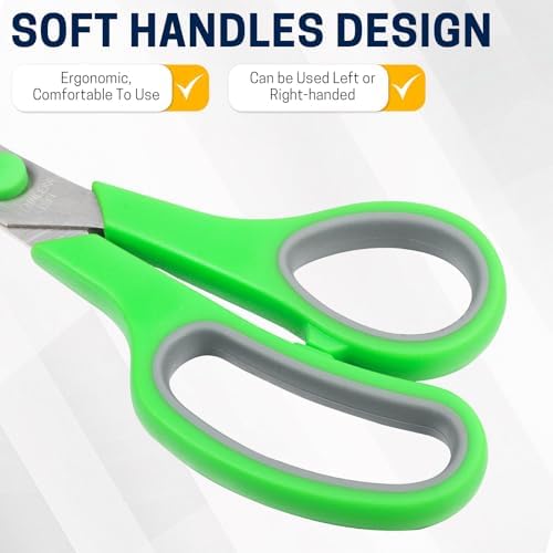 10 Pack 8" Scissors All Purpose, Heavy Duty Scissors for Office
