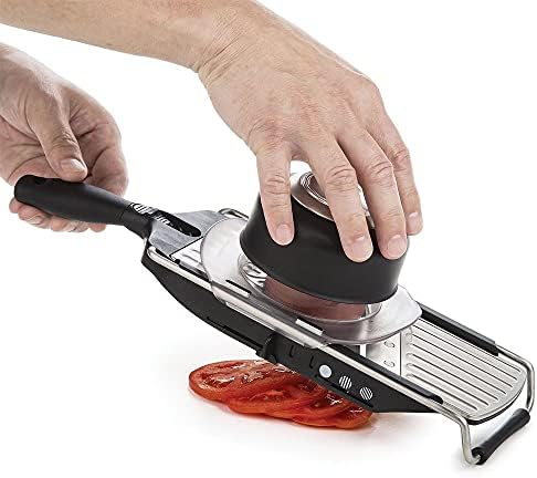 PL8 Professional Slicer - Adjustable 3-in-1 Slicing & Julienne Tool with Stainless Steel Slicing Ramp, Integrated Blades, Safety Hand Guard and soft-grip handle. - Image 3