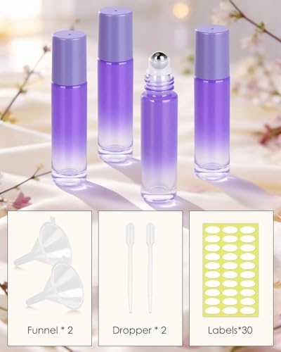 Essential Oil Roller Bottles - 12 Pack Refillable 10ml Glass Roller Bottles - Image 3