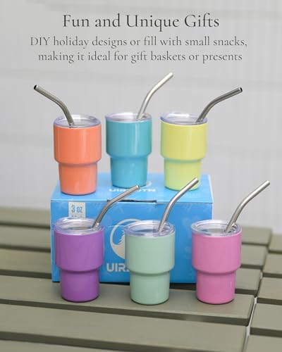 24 Pack 3oz Mini Tumbler Shot Glass with Straw and Lid