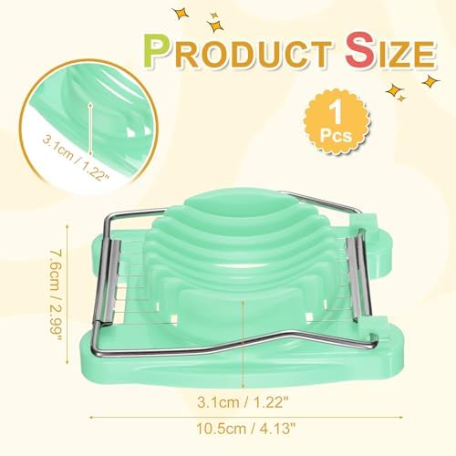 uxcell Egg Slicer for Hard Boiled Eggs, Stainless Steel Wire, Light Green - Image 2