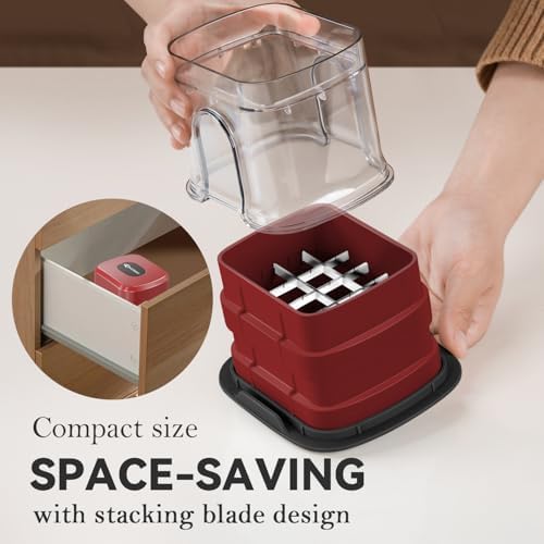 Vegetable Chopper Cube Container, Three Blades, French Fry Cutter