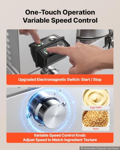 Food Processor 6.3 qt 6 L Commercial Electric Vegetable Chopper 1800W