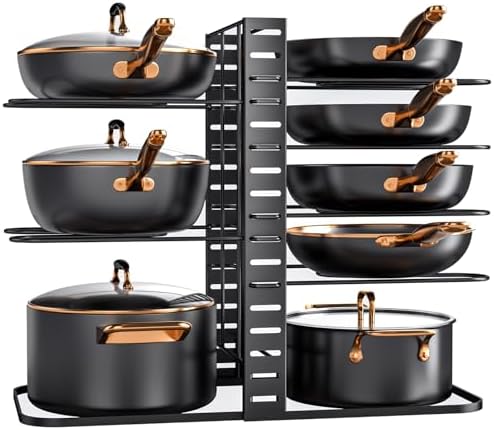 8-Tier Lightweight Pots and Pans Organizer under Cabinet, 14.55" H
