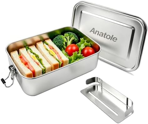 304 Stainless Steel Bento Box 47oz Leak-Proof Lunch Box 1 Divider