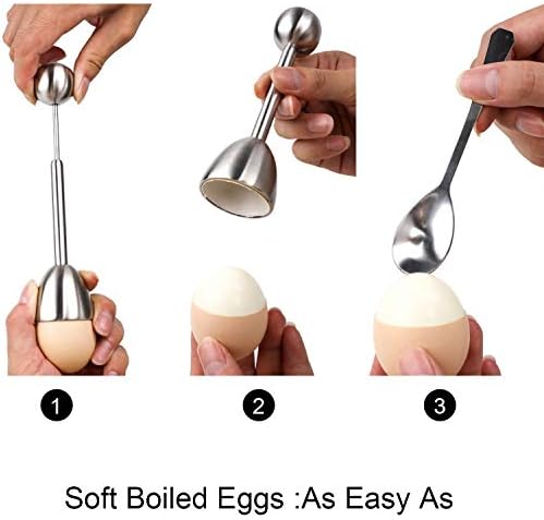 9pcs Steel Egg Cracker Topper Set,Hard Boiled Eggs Separator Holder