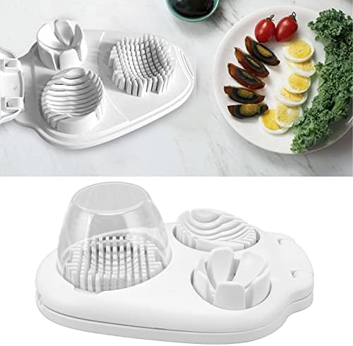 Egg Slicer for Hard Boiled Eggs, ABS Egg Dicer with 3 Slicing Modes, Stainless Steel Wire Eggs Cutter, Strawberry Slicer, Egg Masher with Cover, Kitchen Cutter for Decoration Salad Sandwich