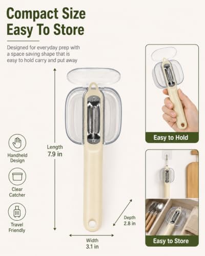 Radish Peeler With A Lid Storage Container For Potato Fruit Vegetable Prep