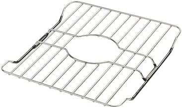 304 Stainless Steel Sink Protector Rack – Rust-Resistant Grid for Kitchen Sink Bottom, Scratch Prevention, Drainage Support – Fits Sinks 10.75" x 12.4", Center Drain Hole Required