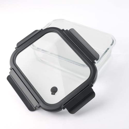 BYLWORKOUT 3-Pack 35 oz Glass Meal Prep Containers with Vented Glass Lids