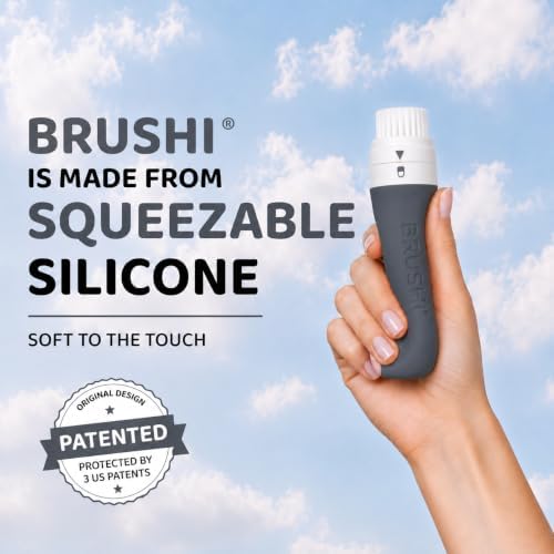 Brushi® Patented Sunscreen Applicator – Refillable Squeezable Bottle with Soft Blending Brush, Mess-Free Sunscreen Applicator for Face & Body, Adults & Kids, Travel Size 3 oz (Slate Gray) - Image 4