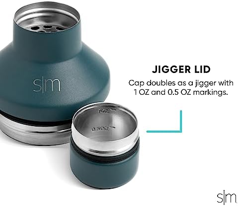 Simple Modern Cocktail Shaker Set with Jigger Lid | Stainless Steel Boston Shaker Insulated Martini Mixer for Mocktails | Gifts for Men Women Him Her | Classic Collection | 20oz | Sea Glass Sage