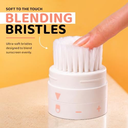 Brushi® Patented Sunscreen Applicator – Refillable Squeezable Bottle with Soft Blending Brush, Mess-Free Sunscreen Applicator for Face & Body, Adults & Kids, Travel Size 3 oz (Go Pink) - Image 5