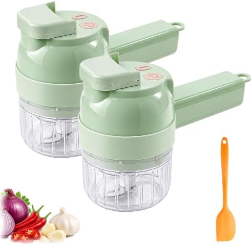 4 In 1 Handheld Electric Vegetable Cutter, Wireless Vegetable Cutter，2PCS-A by Unknown