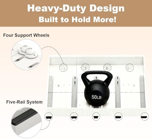 Pull Out Cabinet Organizer,23"-31"W,17"-24"D,Expandable,Adhesive