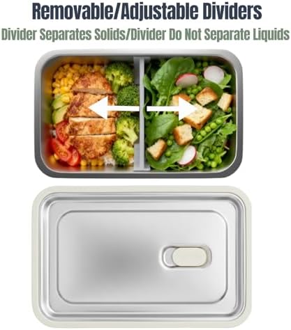 Leak proof Stainless Steel 42 OZ Bento Box Adult, Metal Lunch Container