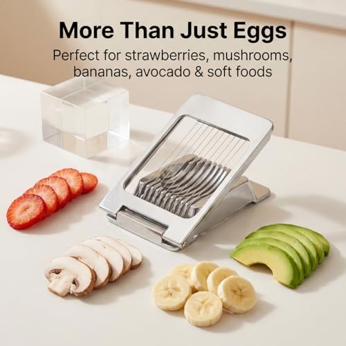 Egg Slicer for Hard Boiled Eggs, Multipurpose Manual Egg Slicer Heavy Duty - Image 5