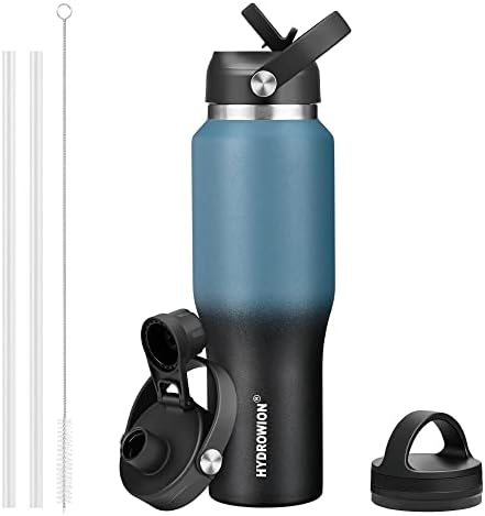 32 oz Insulated Water Bottle Stainless Steel Triple-Wall with Straw Lid Set