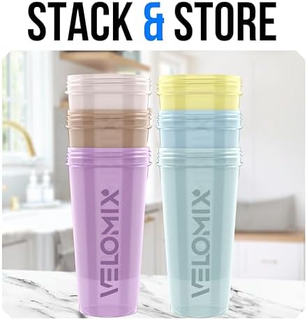 VELOMIX 6 Pack 28oz Protein Shaker Bottle, Pastel Power Series - Image 6
