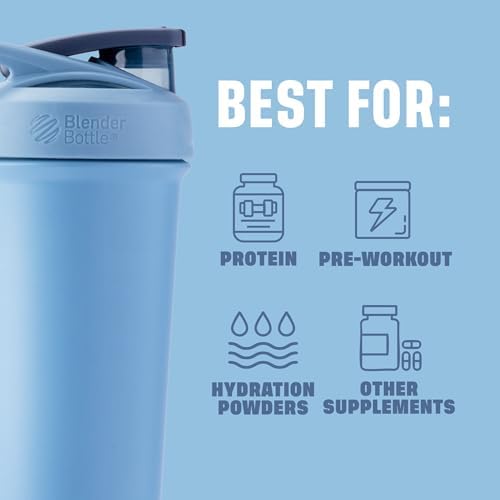 BlenderBottle Sport Sleek Stainless Steel Shaker Bottle 25 oz Dusty Blue - Image 4