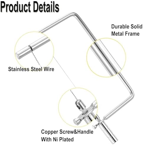 Cheese Slicer Accessories Kitchen Knife Marble Board Cheese Cutter Stainless Steel Components DIY for Making Giftable Cheese Block Cutting Boards with The Hardware Slicer Kit(2Slicer+8Wires)7.5in