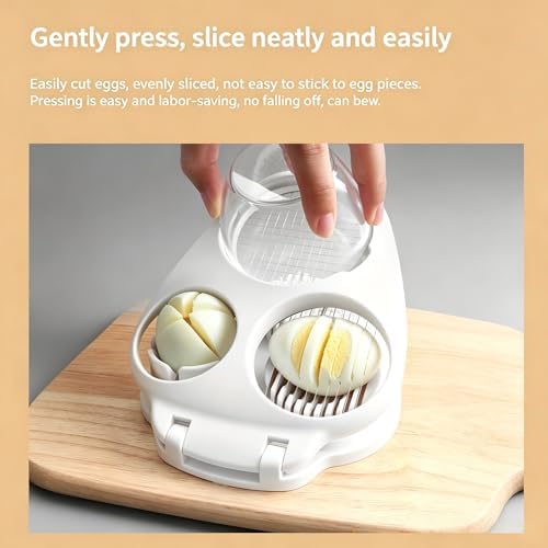 Egg slicer, suitable for whole boiled eggs - 3 slicing modes egg cutter - Image 4