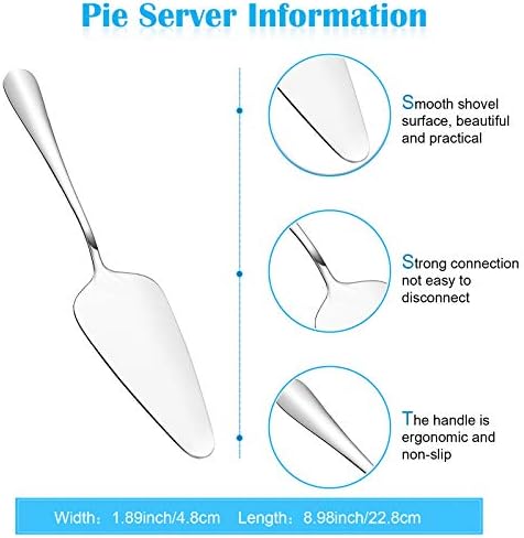 Patelai 2 Pcs Stainless Steel Pie Servers Cake Pizza Cutters, Silvery - Image 2