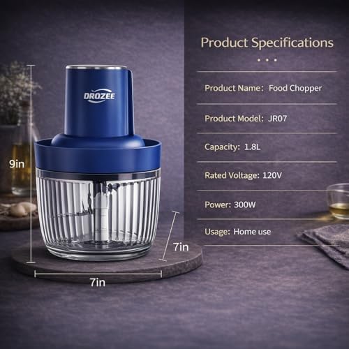 Kitchen Food Processor, Electric Food Chopper with 8 Cup Glass Bowl - Image 5